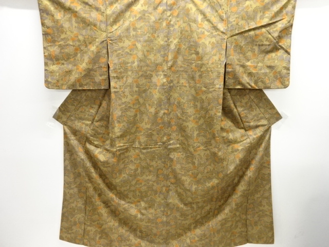 樹木風景模様織り出し西陣お召着物